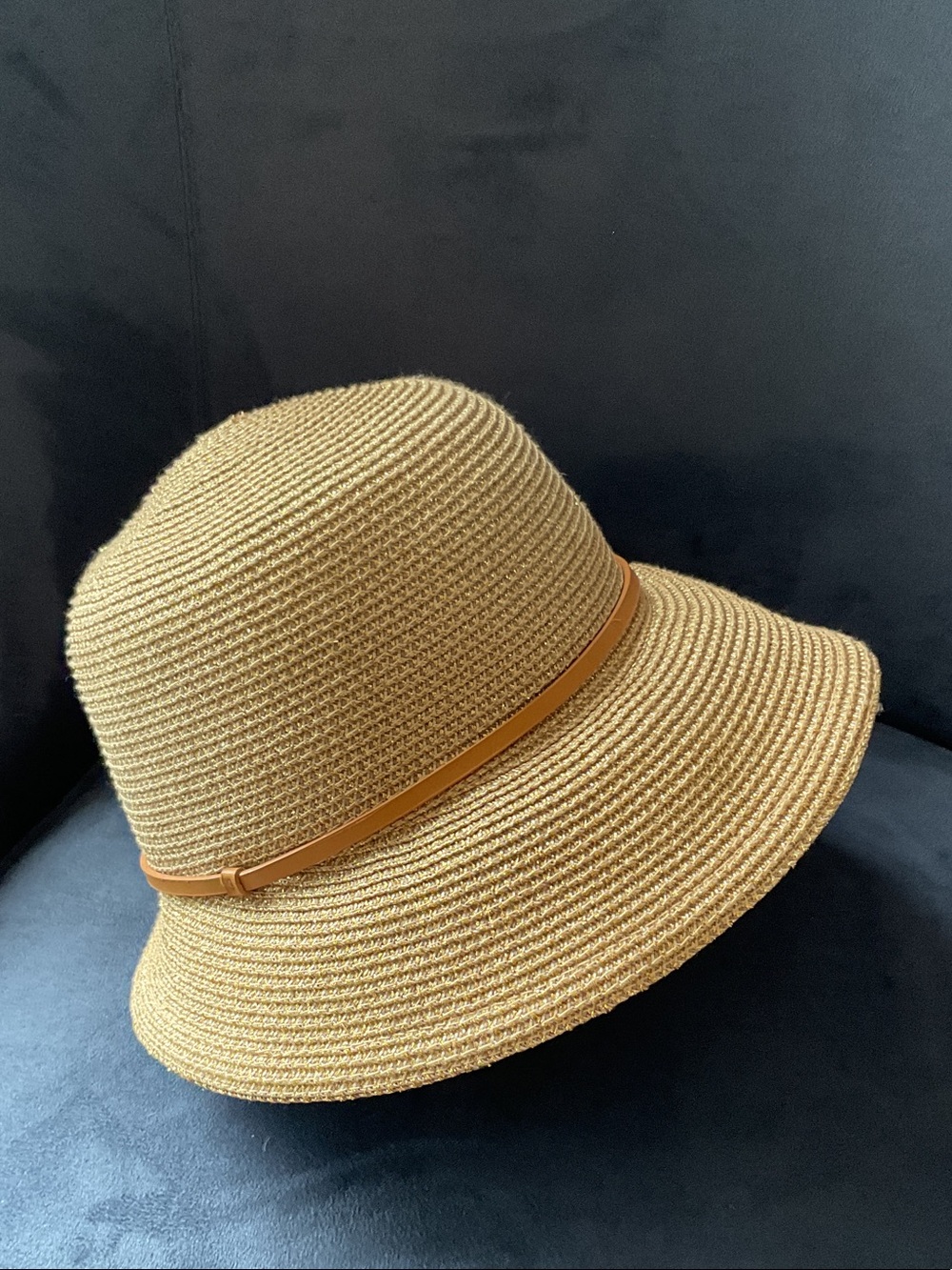 Talbots Gold and Tan Cloche Hat